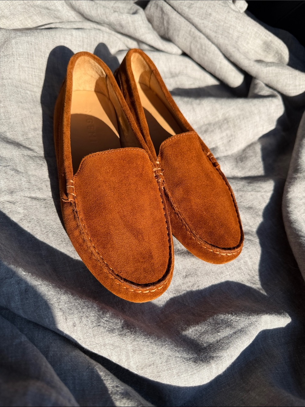 M. Gemi Women's Suede Moccasins in Chestnut
